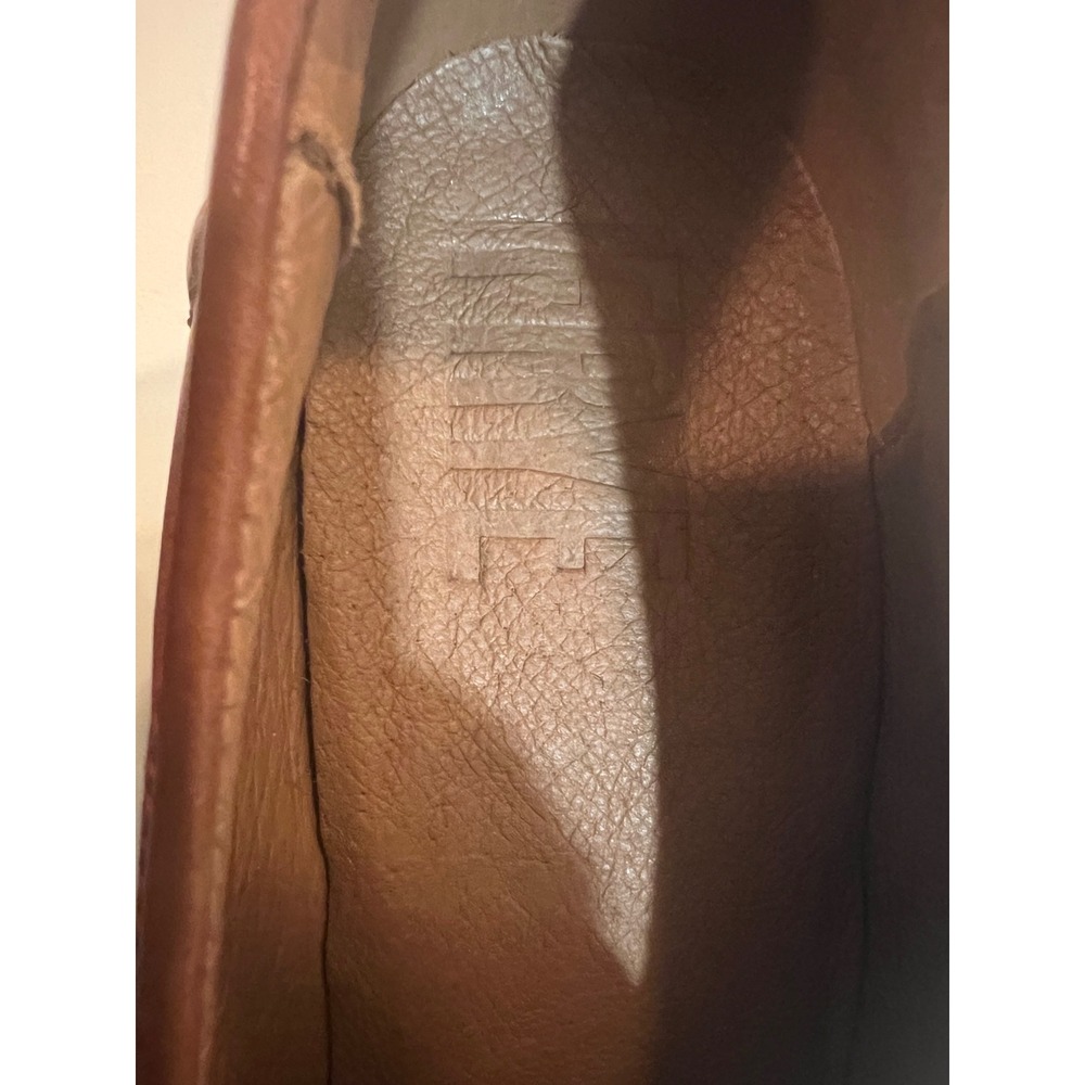 Frye Cara Penny Loafer Cognac Leather Block Heel Pumps Womens 8.5B - Picture 4 of 9